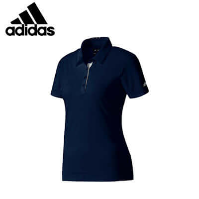 adidas Ladies Standard Golf Polo Tee in navy with a sleek design and classic collar, great for golf enthusiasts.
