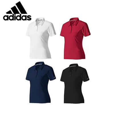 adidas MA Polo T-Shirt (Women) in white, red, navy, and black - perfect for corporate gifts.