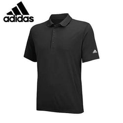 adidas Men Comfort Golf Polo Tee in classic black with embroidered logo, perfect for your golf game or as a Corporate Gift.