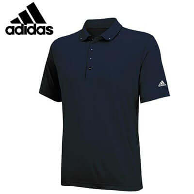 adidas Men Comfort Golf Polo Tee in navy blue, perfect corporate gift for stylish golfers.