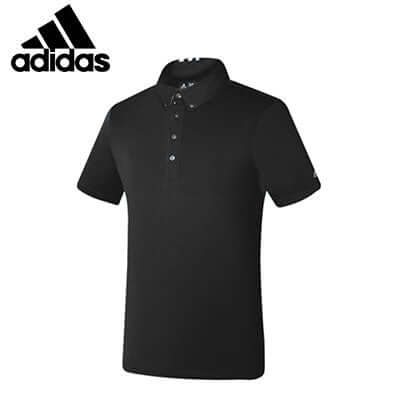 adidas Men Standard Golf Polo Tee in black, featuring Climalite fabric for cool and dry comfort, perfect as a corporate gift.