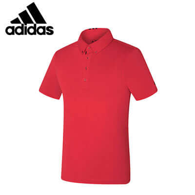 adidas Men Standard Golf Polo Tee in vibrant red with classic self-fabric collar, ideal for corporate gifts.