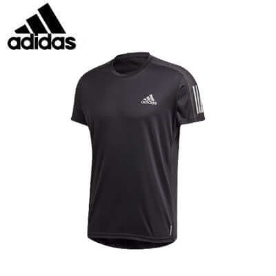 adidas Own The Run Breathable T-Shirt in black, perfect for runners seeking comfort and style, also a great Corporate Gift.