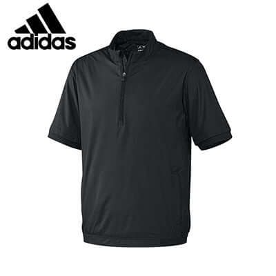 adidas Short Sleeve Golf Rain Jacket in black, perfect for keeping dry on the golf course, lightweight and comfortable.