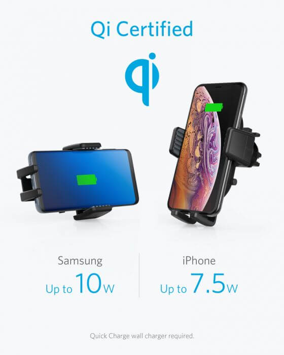 Anker PowerWave 7.5 Wireless Charging Car Mount With 2-Port QC 3.0 Charger Corporate Gifts Singapore