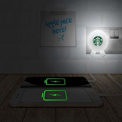 BrandCharger Glow2 Wall Plug USB Charger with Night light Corporate Gifts Singapore