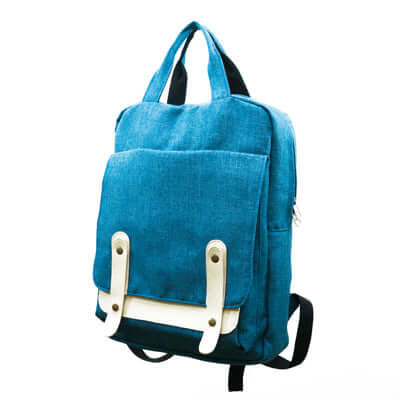 Trendy Canvas Backpack in blue color with stylish design and durable fabric, perfect for everyday use and corporate gift.