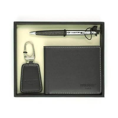Balmain Pen, Key Holder and Wallet Set - Brown Corporate Gifts Singapore