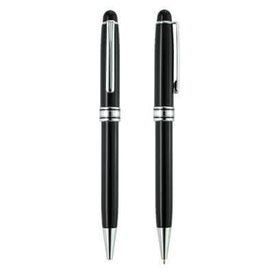 Black Metal Ball Pen featuring a sleek design, perfect for corporate gifts and enhancing your writing experience.