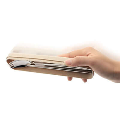 Eco Friendly Stainless Steel Travel Cutlery Spork and Straw Set Corporate Gifts Singapore