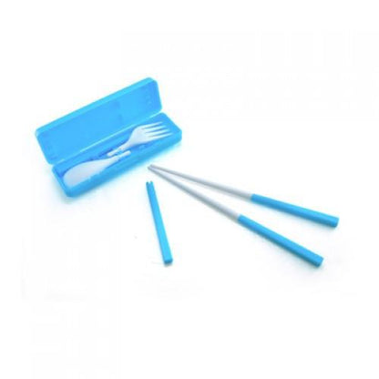 Convenient Cutlery Set in blue case featuring fork and chopsticks, perfect as a corporate gift.