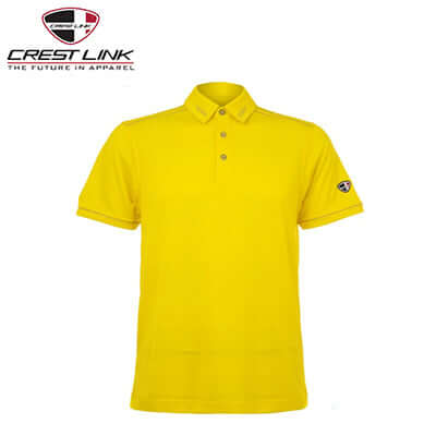 Crest Link Polo T-shirt Short Sleeve (80380980) in vibrant yellow, ideal for corporate gift and casual wear.
