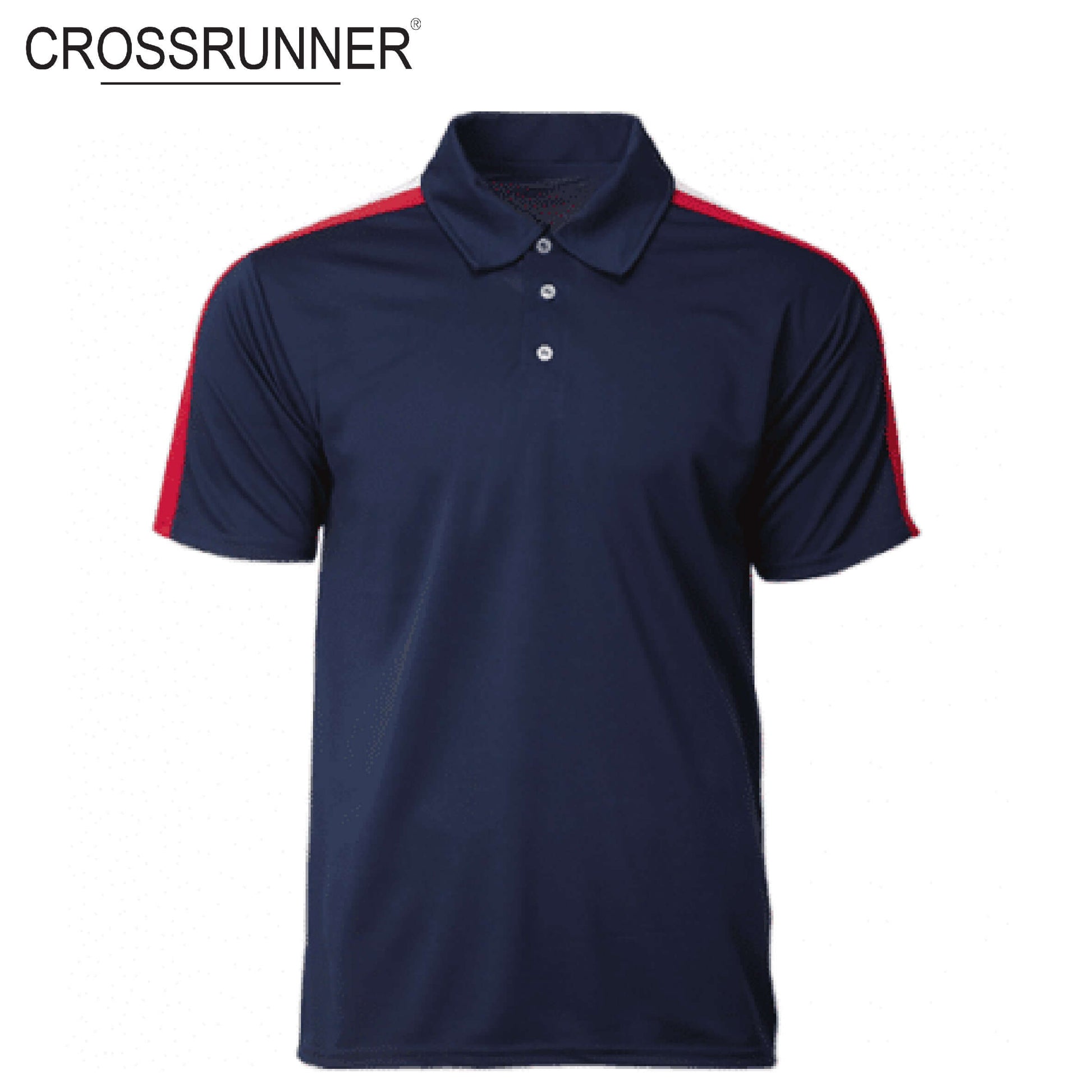 Crossrunner 1600 Waist Panel Polo T-Shirt with contrast color shoulder panels, perfect as a corporate gift.