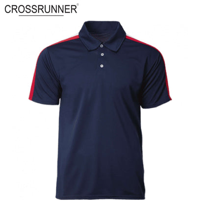 Crossrunner 1600 Waist Panel Polo T-Shirt with contrast color shoulder panels, perfect as a corporate gift.