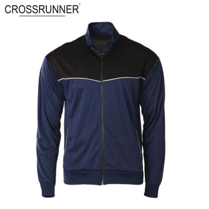 Crossrunner 1200 Neil Tracksuit in navy with black panels, ideal for comfortable workouts and athletic performance.