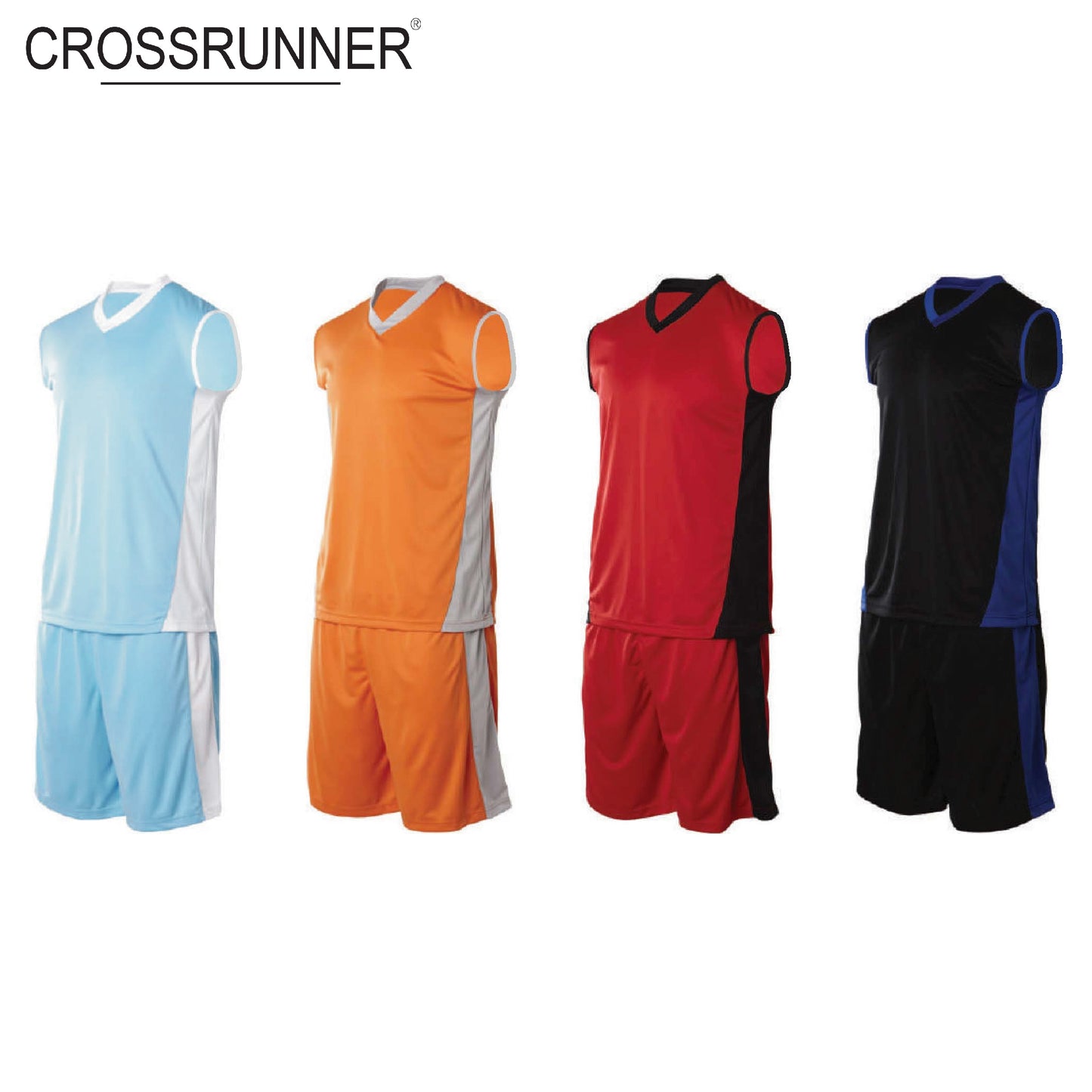 Crossrunner 1200 Flat Knit Basketball Suit in four color variations for optimal style and performance.
