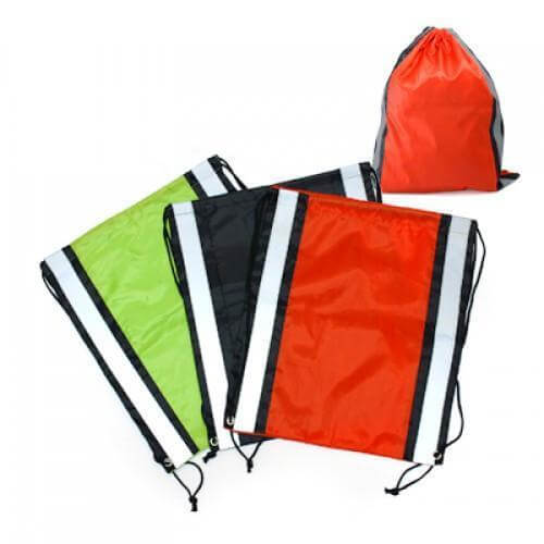 Drawstring Bag With Reflective Panel Corporate Gifts Singapore