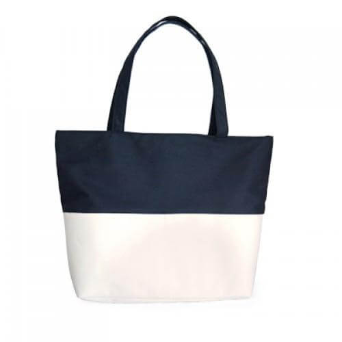 Dual Tone Eco Cotton Bag in black and white, a stylish and eco-friendly choice for daily use.