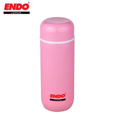 200ml Double Stainless Steel Flask in pink from ENDO, perfect for hot beverages and corporate gifts.