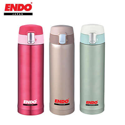 ENDO 300ml Double Stainless Steel Mug in pink, beige, and green colors, ideal for Corporate Gift.
