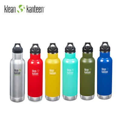 Klean Kanteen 592ml Insulated Classic Bottle collection in vibrant colors for corporate gift options.