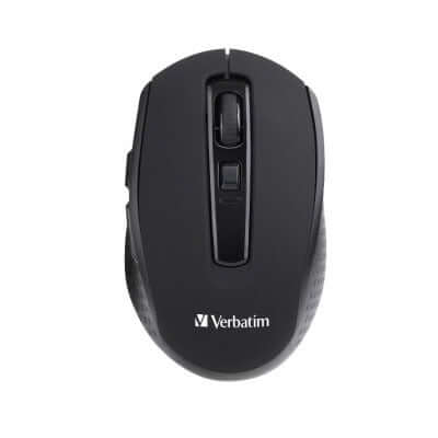 Verbatim Silent Wireless Mouse with Invisible Optic, perfect for corporate gifts, featuring silent buttons and ergonomic design.