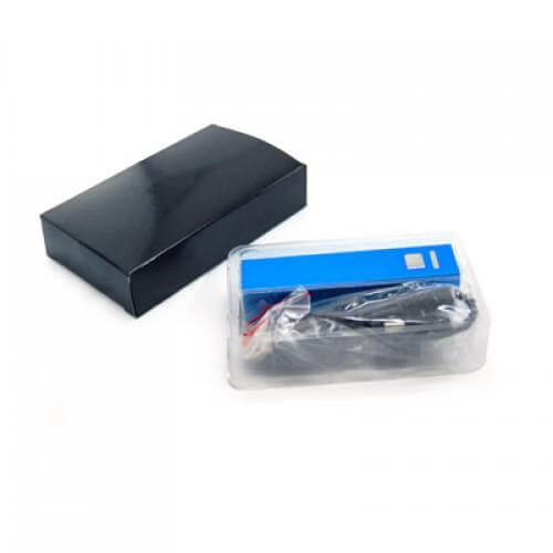 Fantasy Portable Charger with Iphone5 Adaptor in packaging with elegant black box and charging cable.