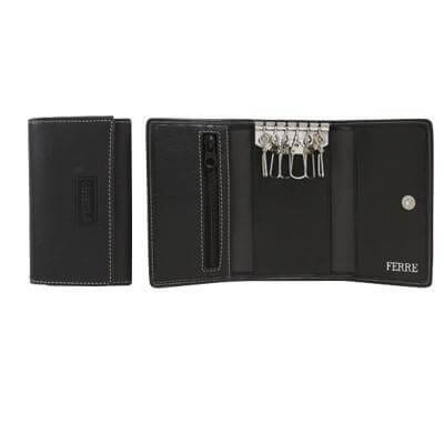Ferre Leather Keyholder with Beige Stitching Corporate Gifts Singapore