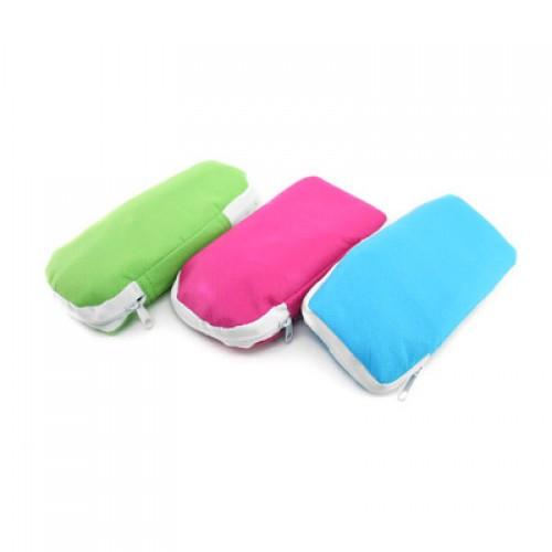 Foldable Drawstring Bag in vibrant colors: Green, Pink, and Blue, showcasing versatility and practicality.