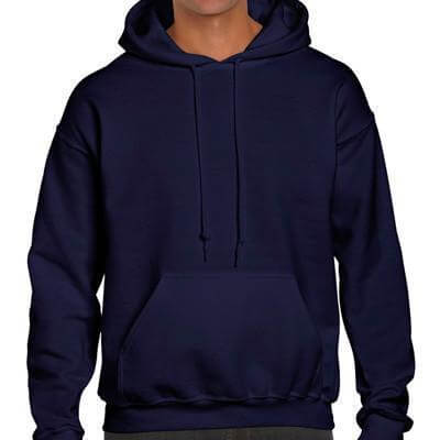 Gildan Adult Pull Over Hoodie in navy blue, perfect as a corporate gift for comfortable casual wear.