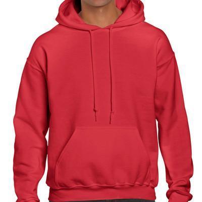 Gildan Adult Pull Over Hoodie in vibrant red, perfect for all body types as a stylish corporate gift.