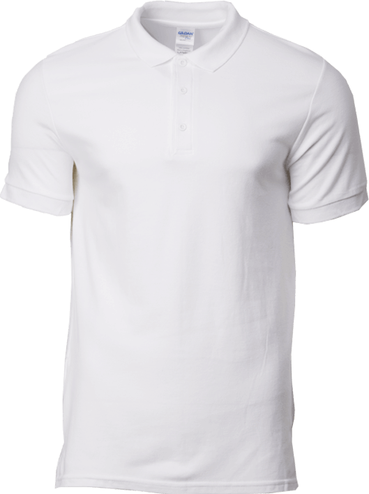 Gildan Premium Cotton Sport Polo in white, ideal for corporate gifts and casual wear, featuring a classic design and comfortable fit.
