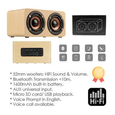Bluetooth Wooden Speaker with Built-in Battery Corporate Gifts Singapore