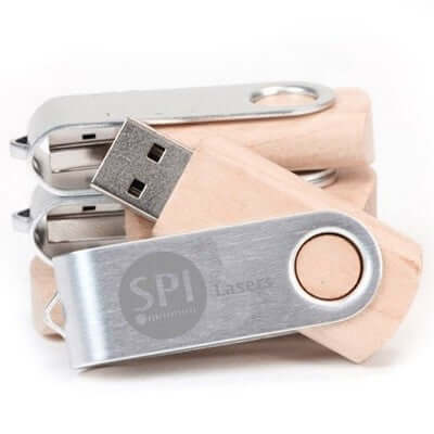 Metal Swivel Wooden USB Flash Drive Corporate Gifts Singapore
