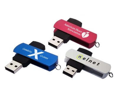 Aluminium and Rubber Coated Swivel USB Flash Drive Corporate Gifts Singapore