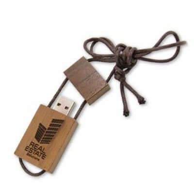 Wooden USB Flash Drive With Sliding Cord Lanyard Corporate Gifts Singapore