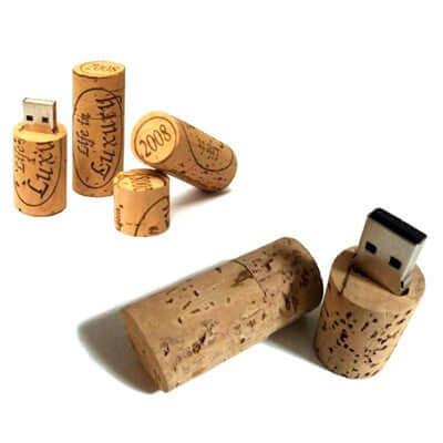 Wine Cork Recycled Wood USB Flash Drive Corporate Gifts Singapore