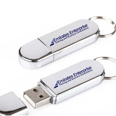 Metallic Shine USB Flash Drive with Key Ring Corporate Gifts Singapore