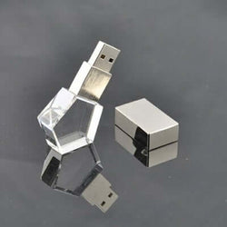Pentagon Shaped Crystal USB Drive with LED Light Corporate Gifts Singapore