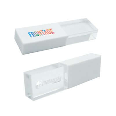 Clear White Crystal USB Drive with LED Light Corporate Gifts Singapore