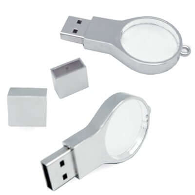 Magnifier Shape Crystal USB Memory Drive with LED Light Corporate Gifts Singapore