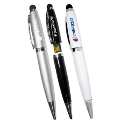 Promotional USB Flash Drive Ball Pen with Stylus Corporate Gifts Singapore