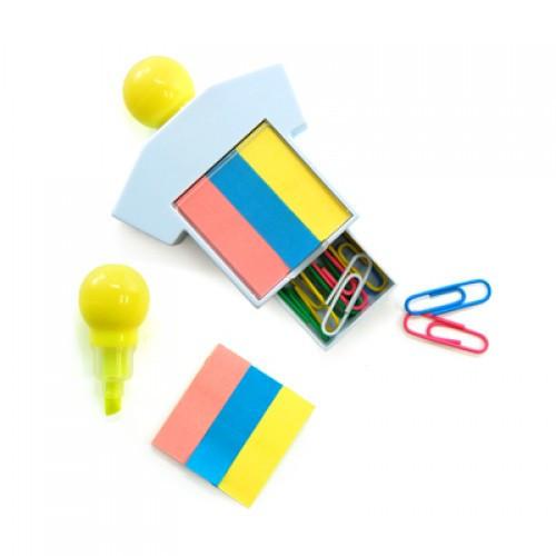 Highlighter With Post It Pad And Paper Clips Corporate Gifts Singapore