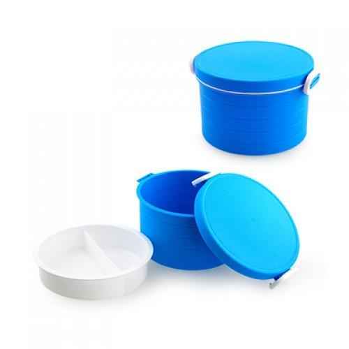 Hottech Lunch Box in blue with extra tray for meal organization and freshness.