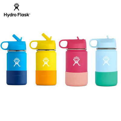 HydroFlask 12oz Wide Mouth Bottle in diverse colors, perfect for hydration and corporate gift options.