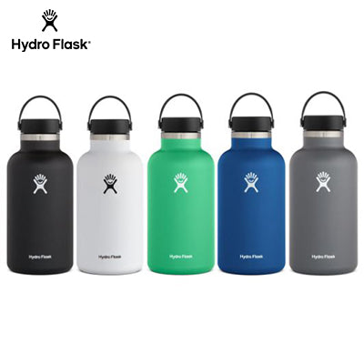 HydroFlask 64oz Wide Mouth Bottle in multiple colors, ideal for hydration and corporate gifts.