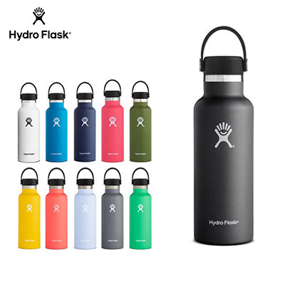 HydroFlask Standard Mouth Bottle in various colors showcasing functionality and style, ideal as a corporate gift.