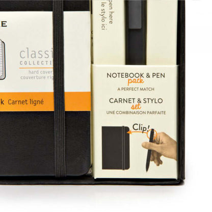 MOLESKINE A5 Notebook with Roller Pen Set packaging showcasing stylish notebook and pen for corporate gifts in Singapore.