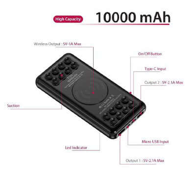 Portable Wireless Powerbank with Suction pads Corporate Gifts Singapore