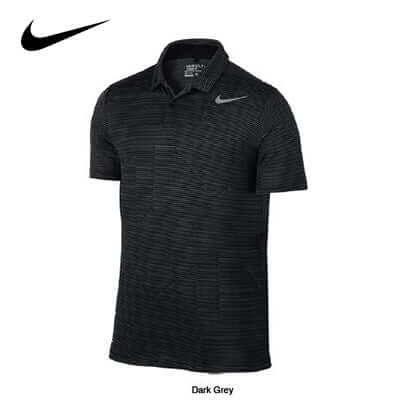 Nike Mobility Jacquard Polo Shirt in Dark Grey, made with Dri-FIT technology for ultimate comfort.
